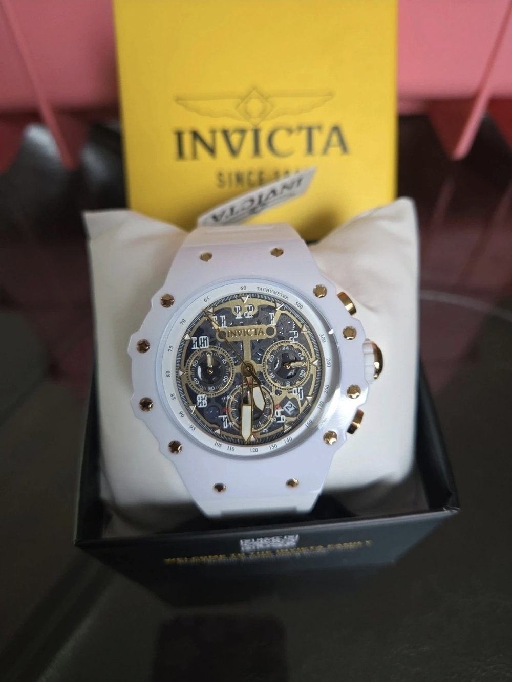 69649 Invicta Racing Vaulthan All White Skeleton Dial Watch 44mm *Collectors